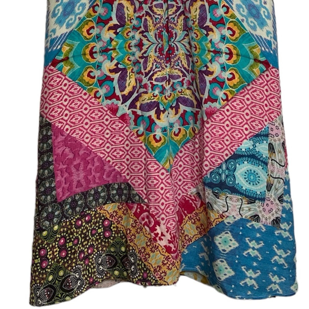 Lavender Brown Silk Patchwork Racerback Slip Mini… - image 3